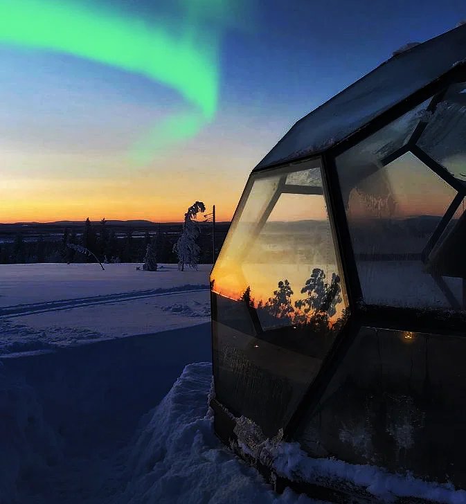 Privates Luxus-Glasiglu mit Sauna