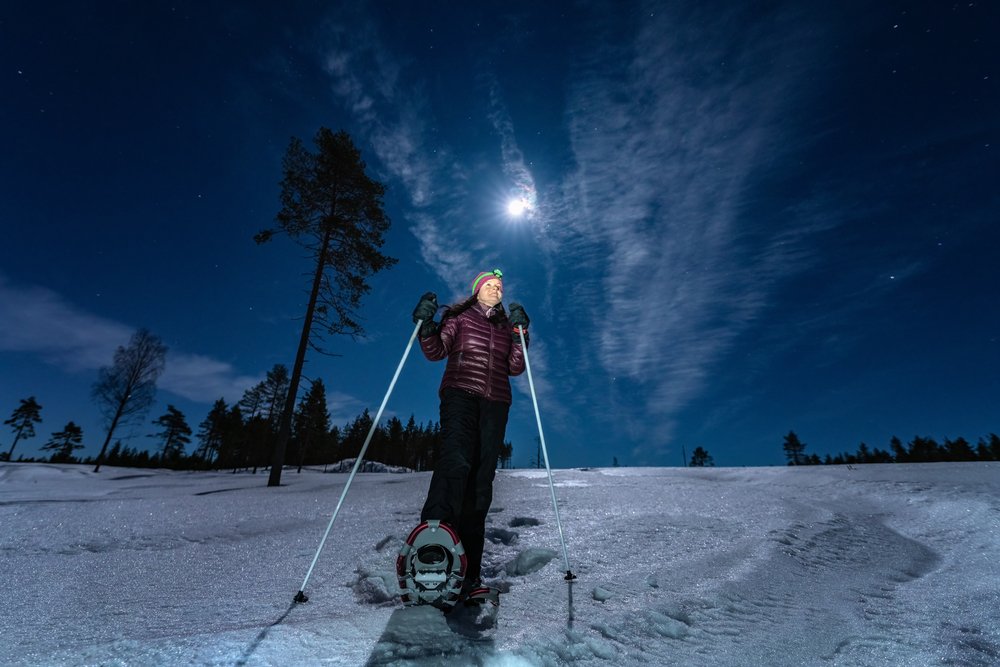 Schneeschuhwanderung unter den Polarlichtern